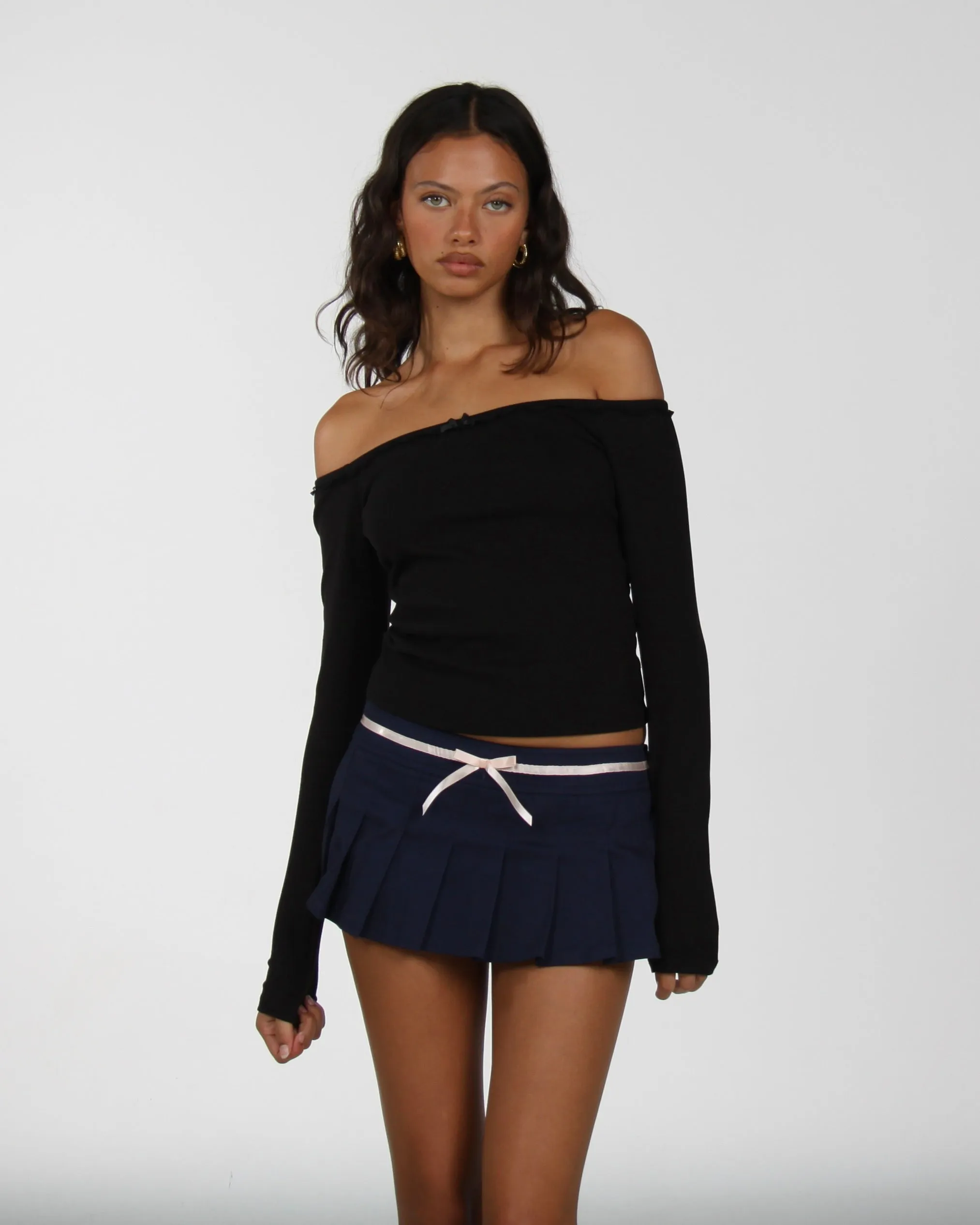 Off Shoulder Long Sleeve - Noir