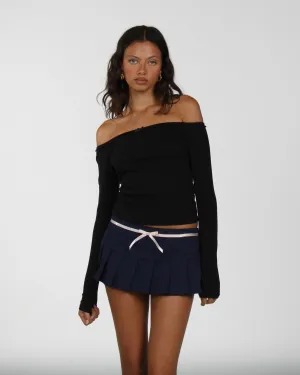 Off Shoulder Long Sleeve - Noir