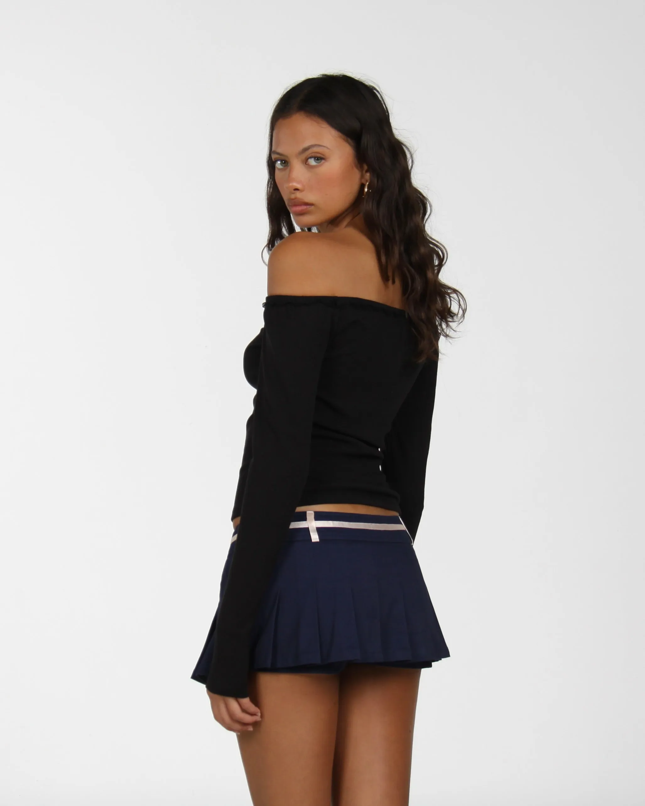 Off Shoulder Long Sleeve - Noir