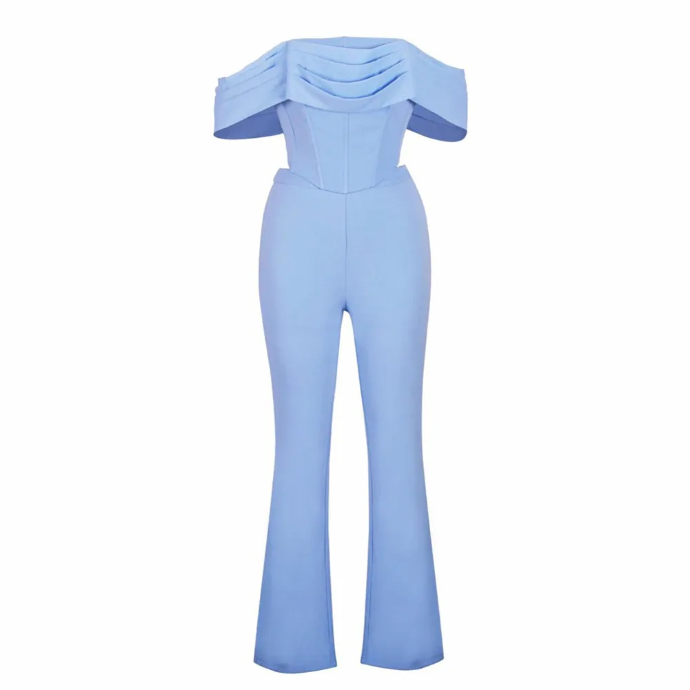 Off Shoulder Short Sleeve Frill Bodycon Set