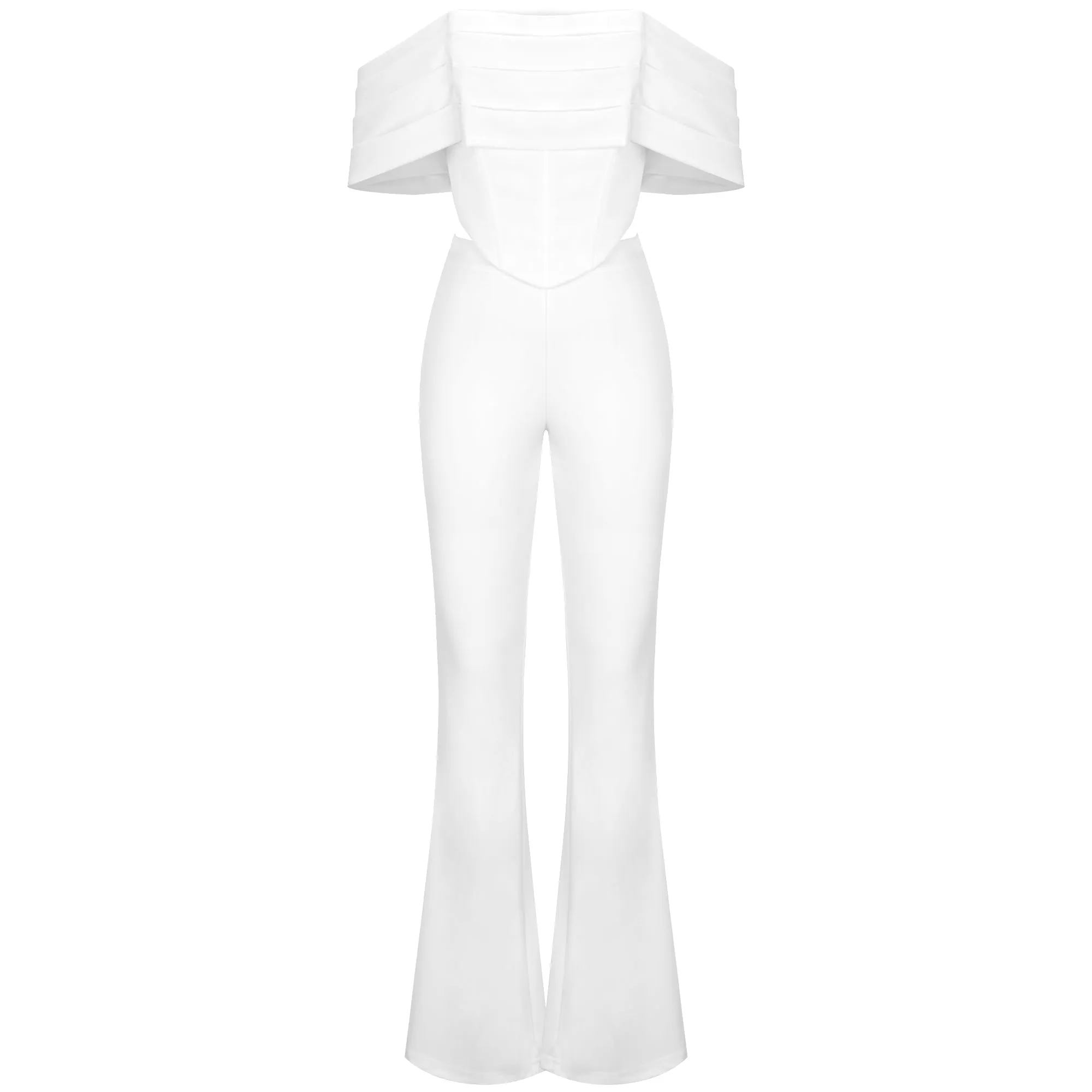 Off Shoulder Short Sleeve Frill Bodycon Set
