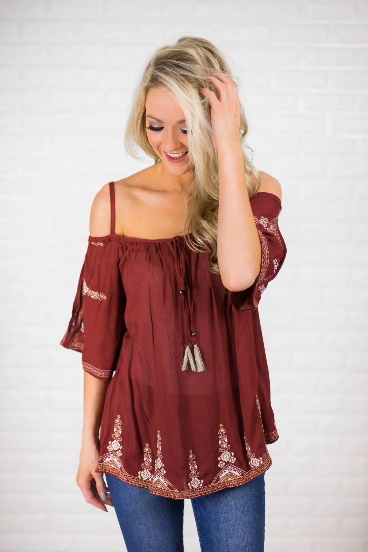 Off the Shoulder Detail Top