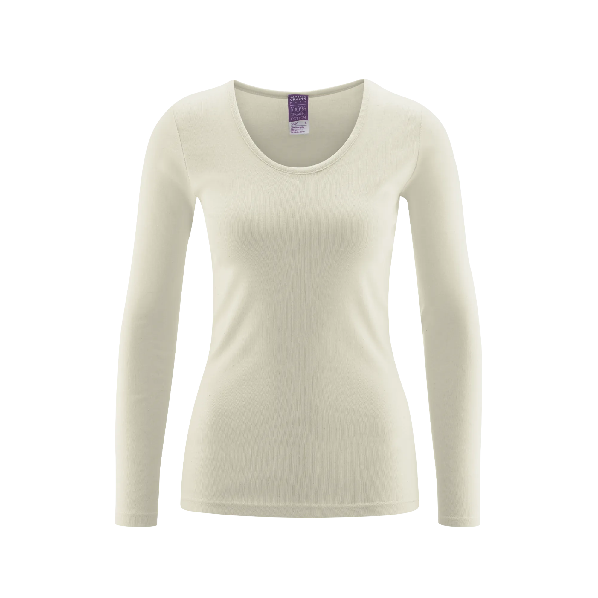 Organic Round Neck Long Sleeve T-shirt: Womens