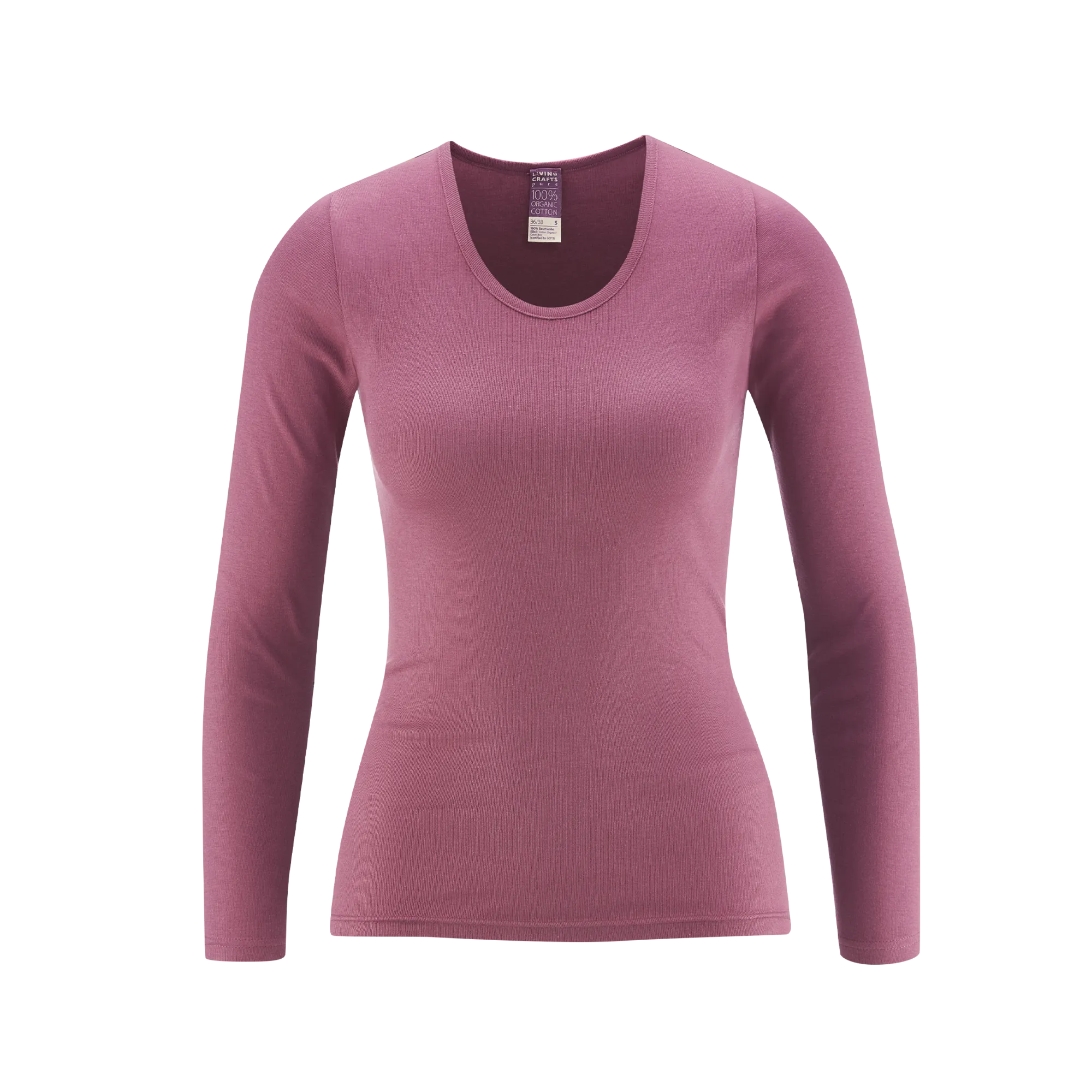 Organic Round Neck Long Sleeve T-shirt: Womens