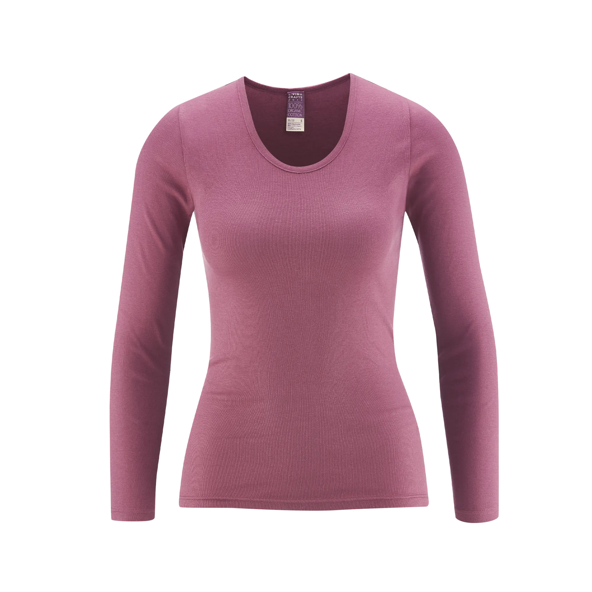 Organic Round Neck Long Sleeve T-shirt: Womens
