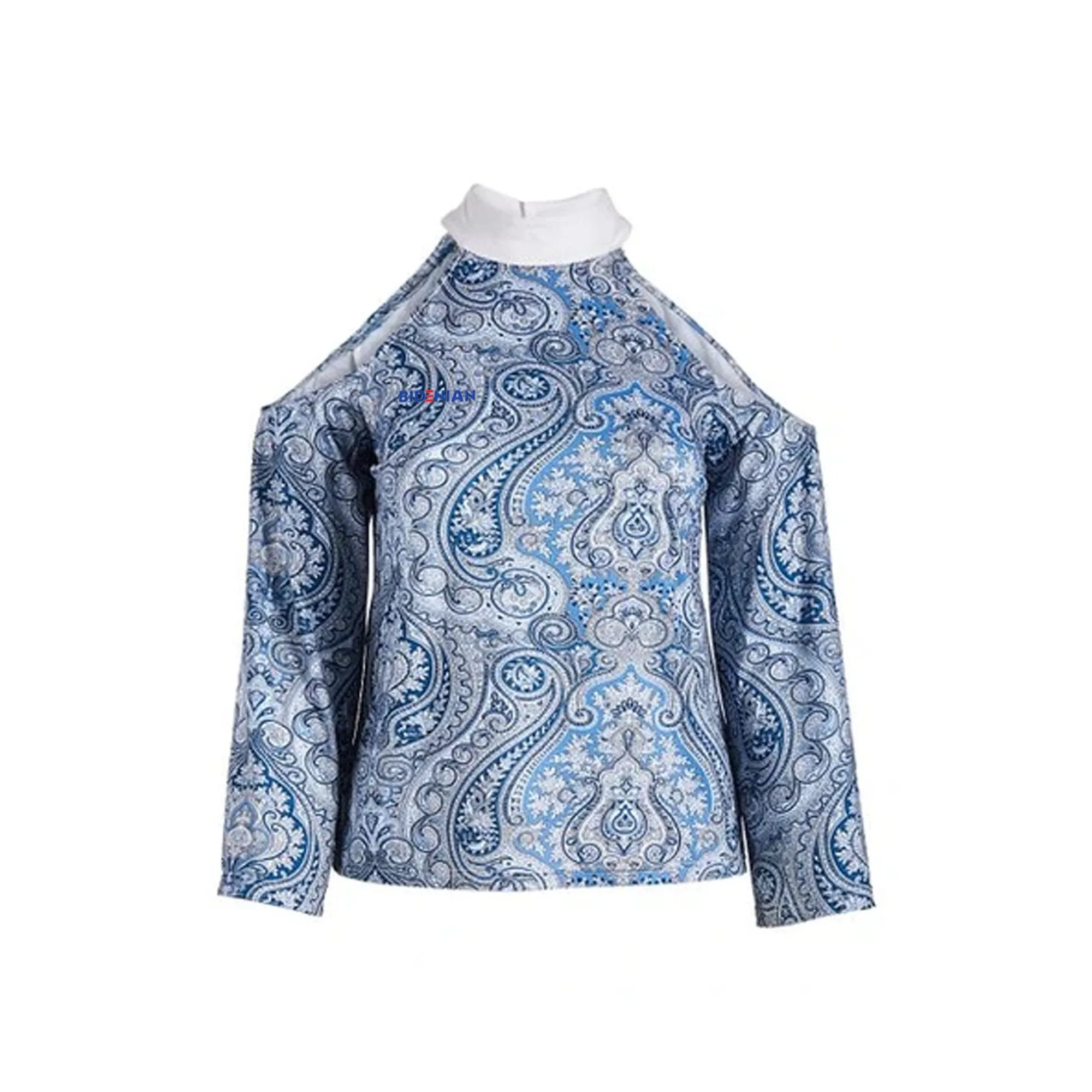 Paisley Cold Shoulder Bat Wing Top
