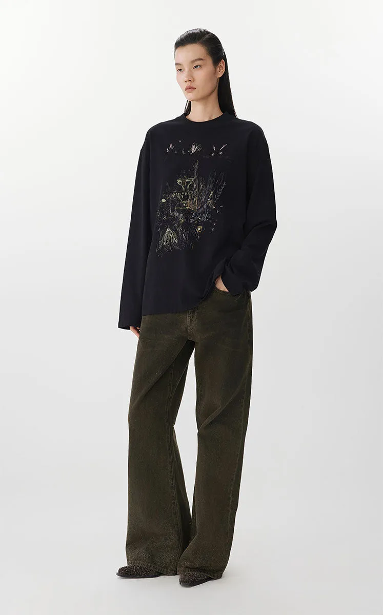 Pants / JNBY Washed Wide-Leg Jeans