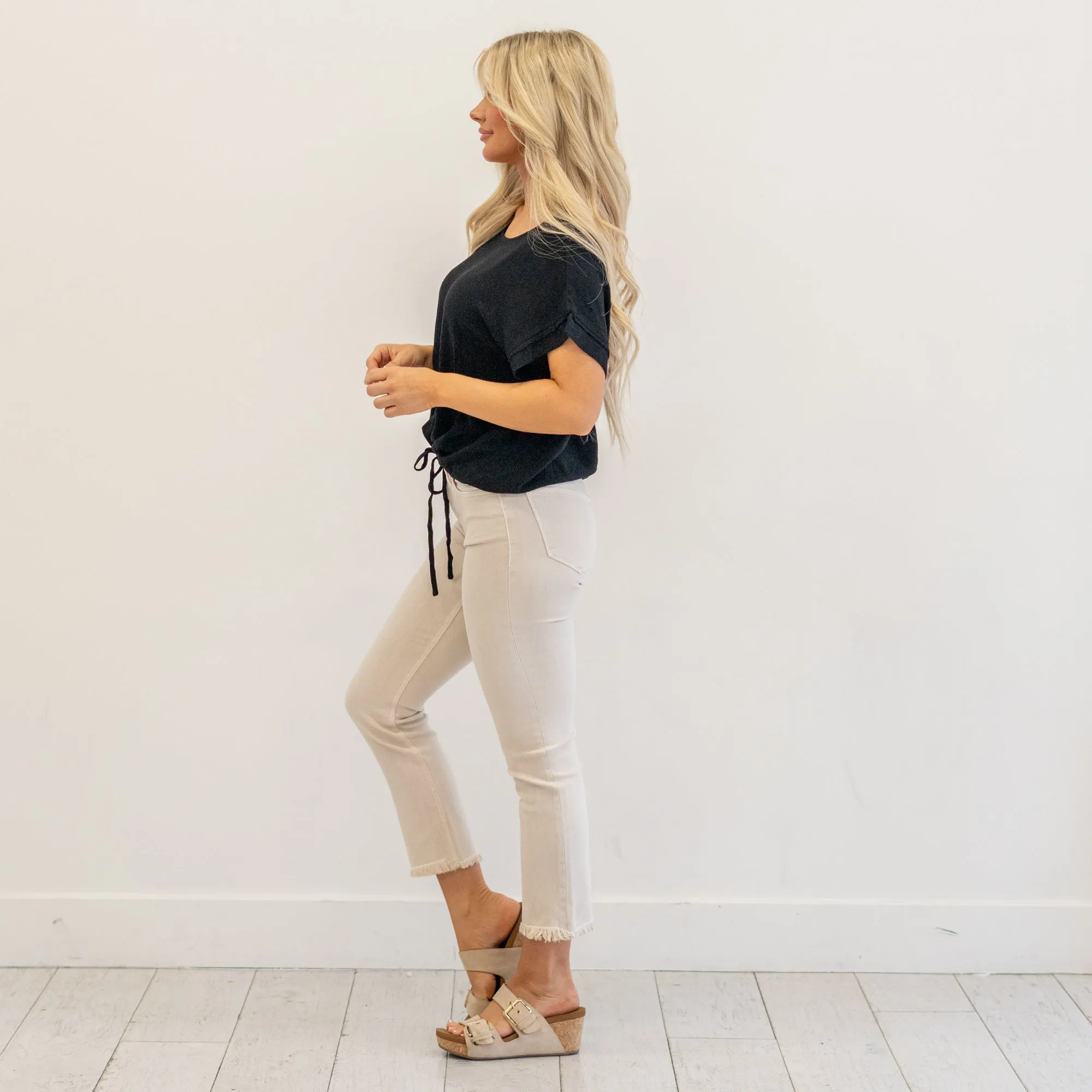 Parchment Mid Rise Crop Straight