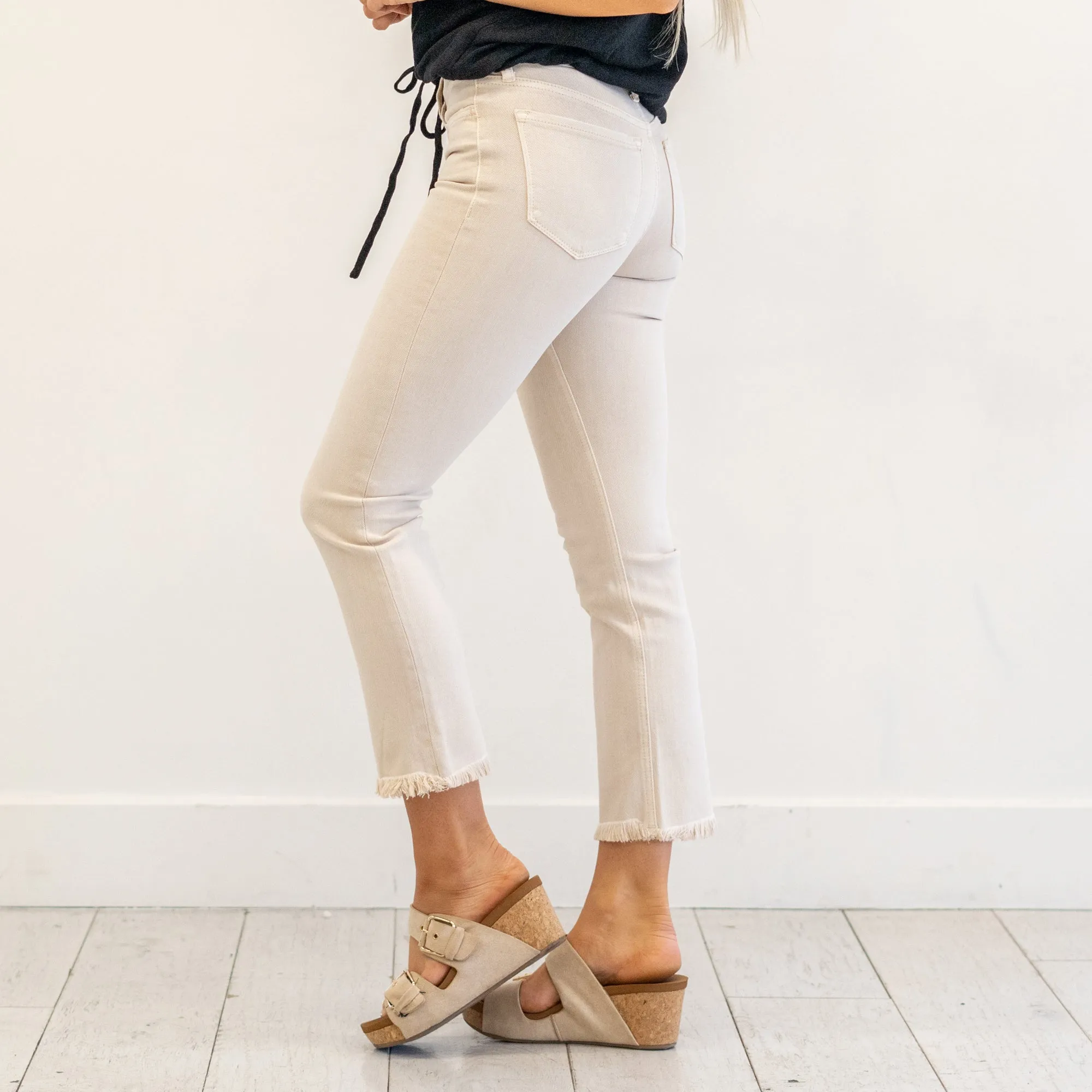 Parchment Mid Rise Crop Straight