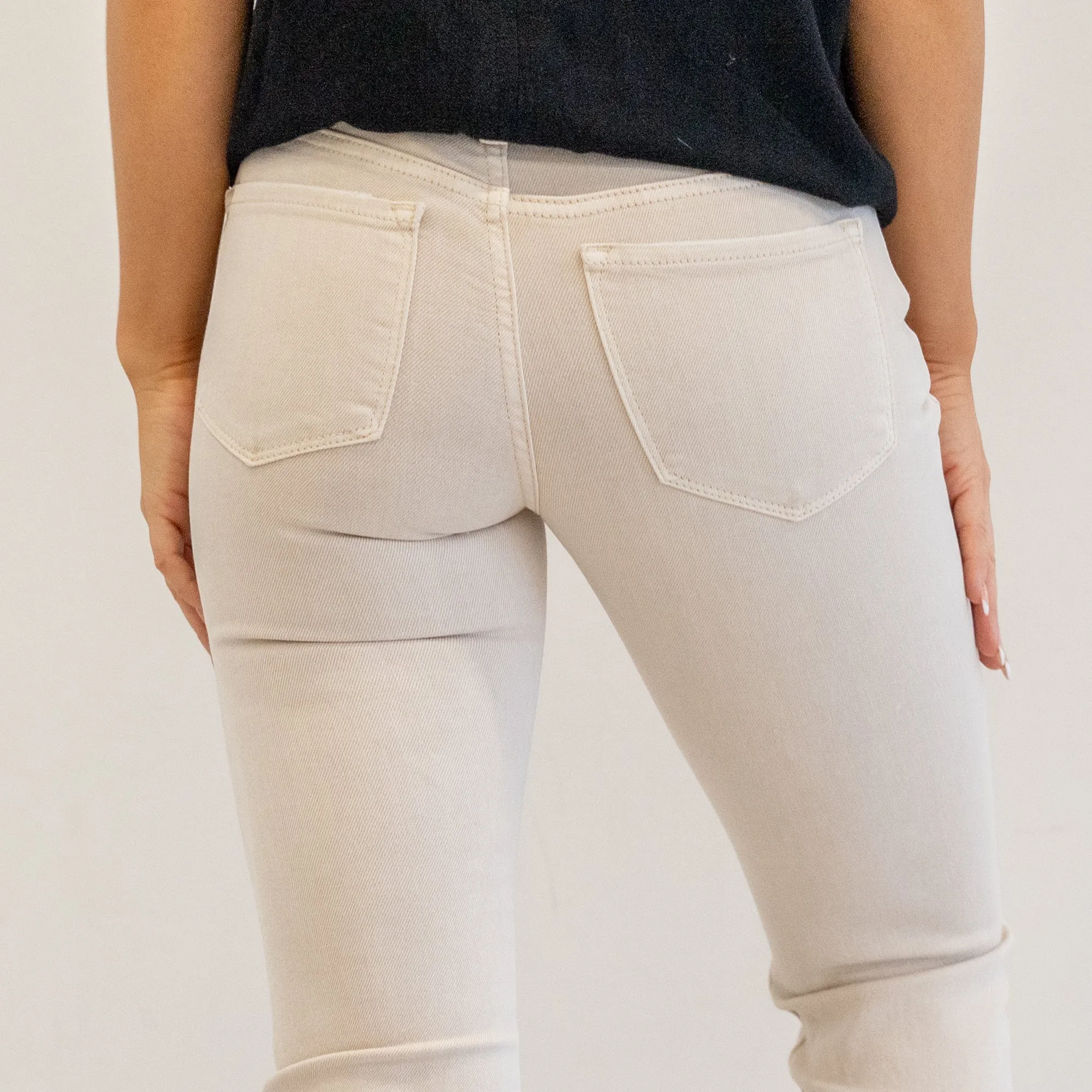 Parchment Mid Rise Crop Straight