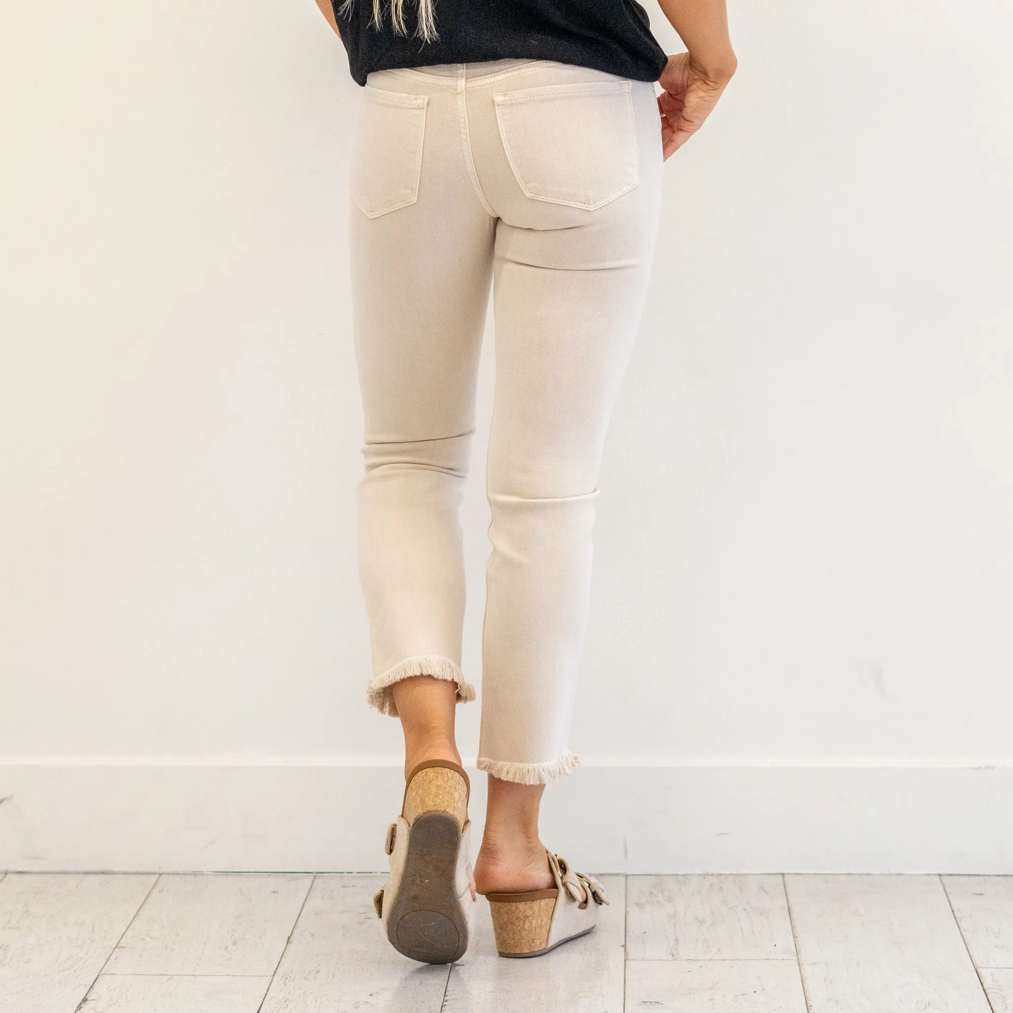 Parchment Mid Rise Crop Straight