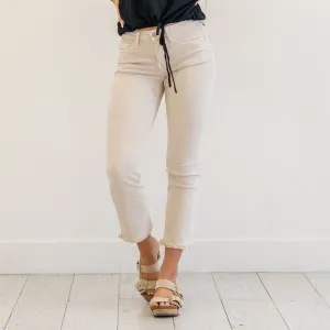 Parchment Mid Rise Crop Straight