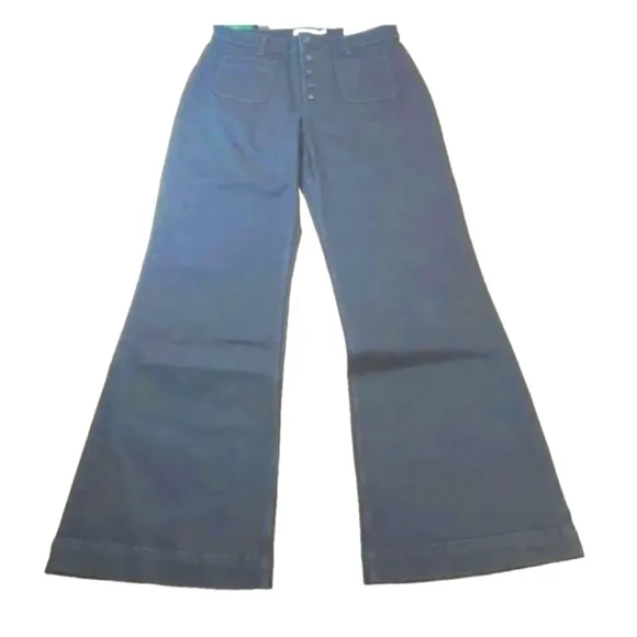 Paris Atelier Other Stories Flare Jeans High Waisted Denim  Button Fly Sz 12