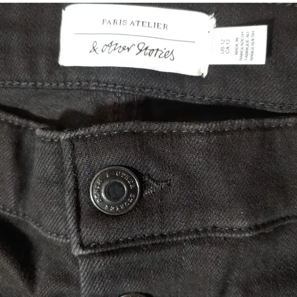 Paris Atelier Other Stories Flare Jeans High Waisted Denim  Button Fly Sz 12