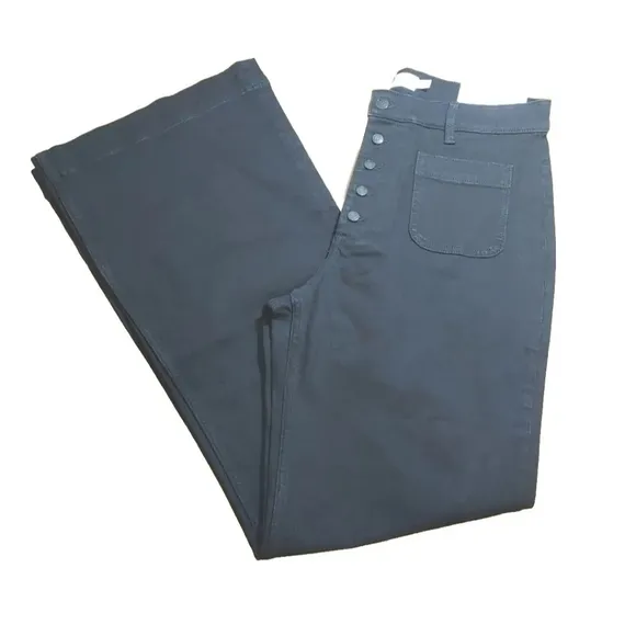 Paris Atelier Other Stories Flare Jeans High Waisted Denim  Button Fly Sz 12