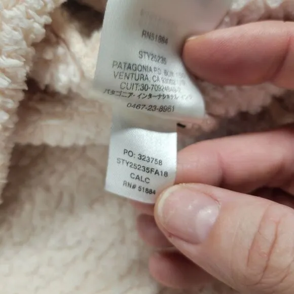 Patagonia Jacket Womens Small Orange Light Peach Los Gatos Pullover Sweater Zip