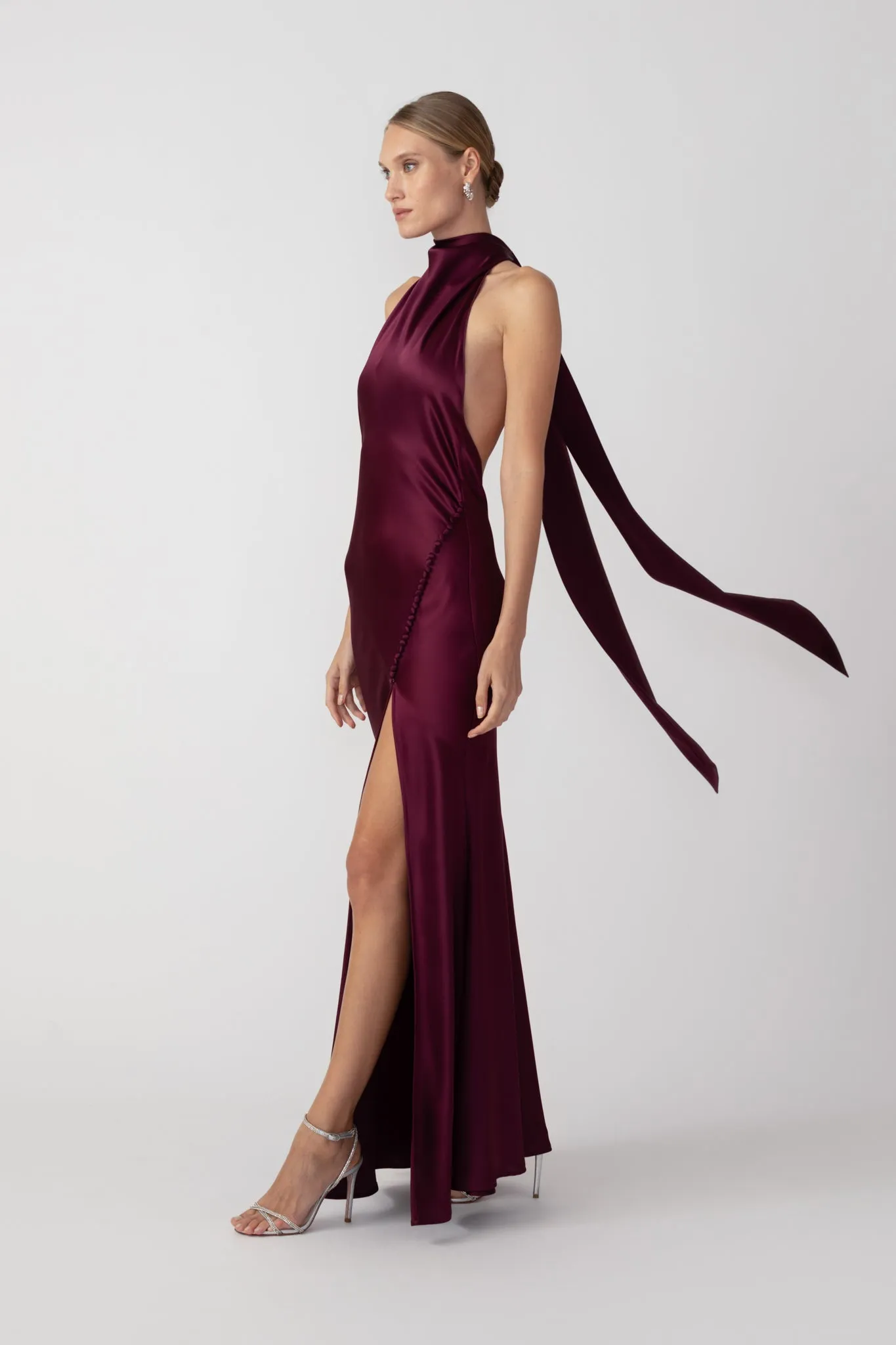 Penelope Backless Satin Gown