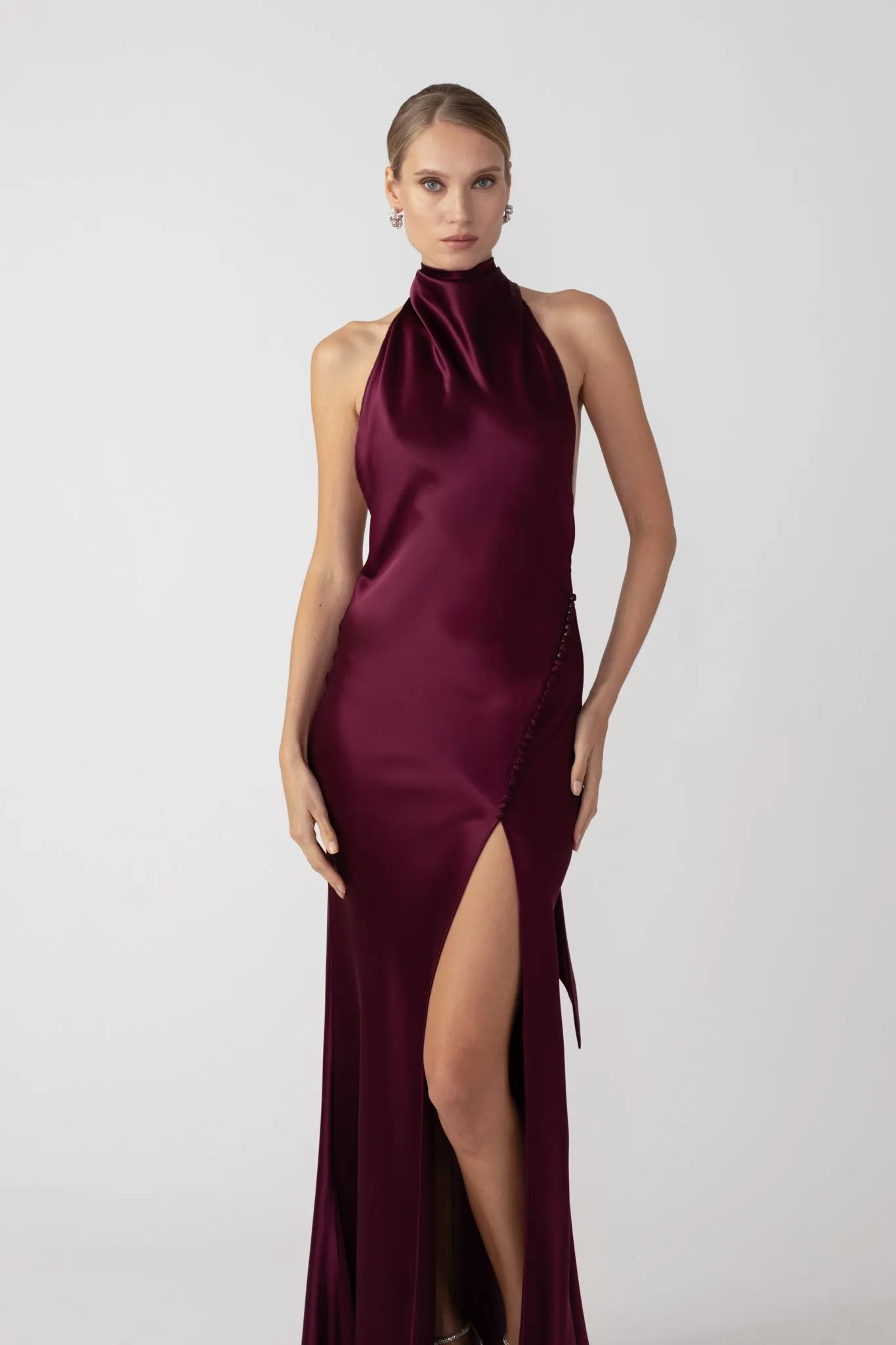 Penelope Backless Satin Gown