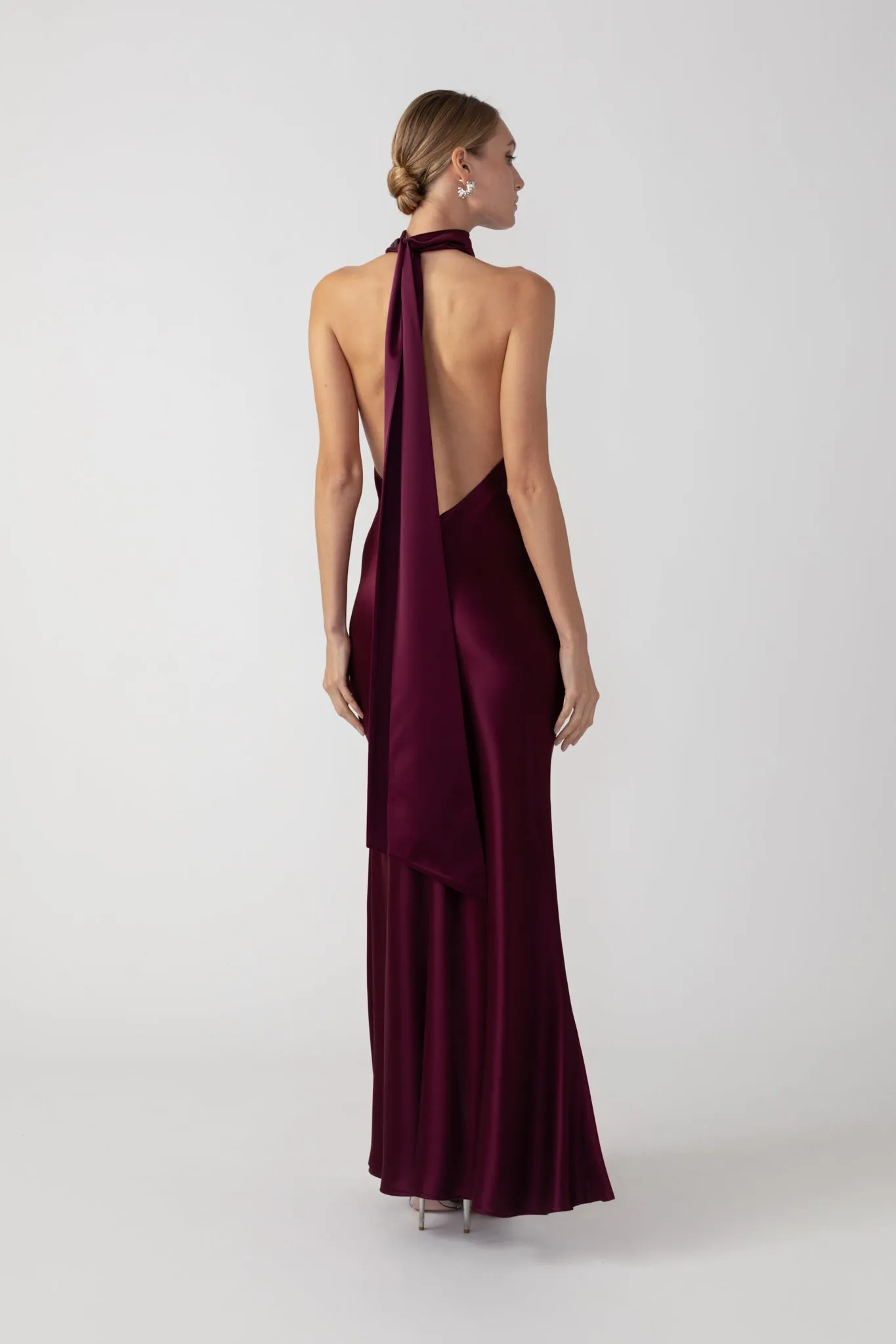 Penelope Backless Satin Gown