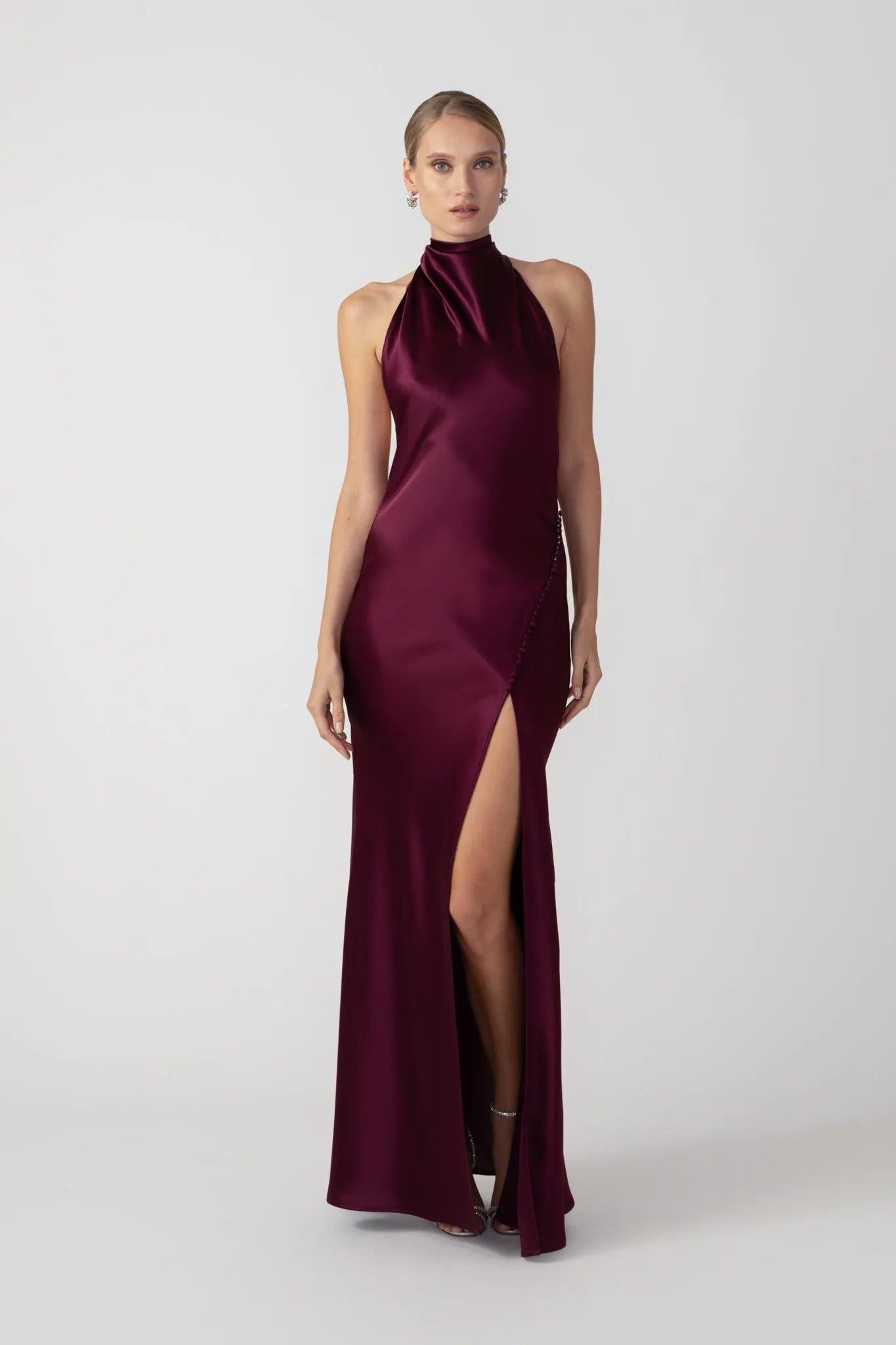 Penelope Backless Satin Gown