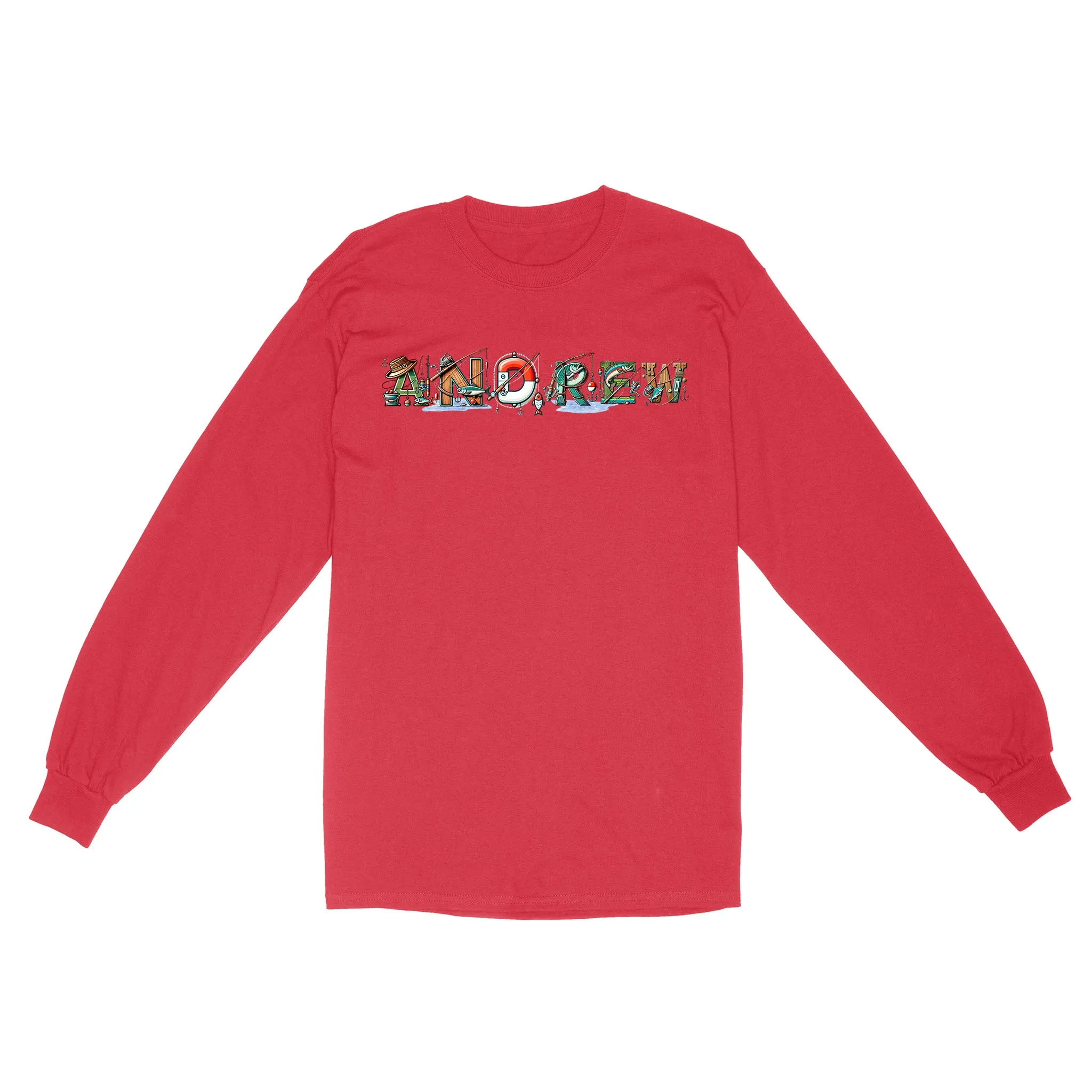 Personalized custom name fishing shirt for fisherman Long Sleeve
