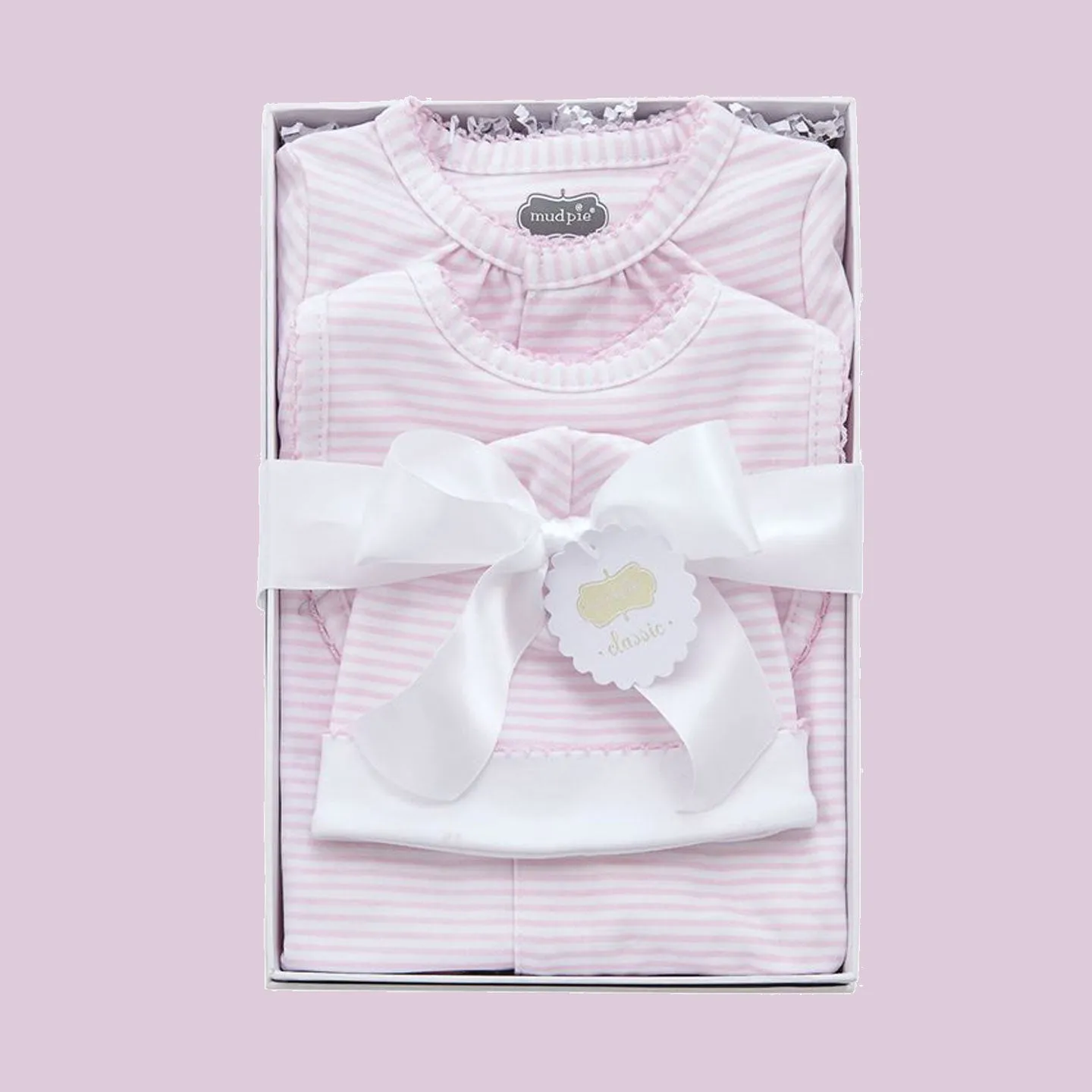 Pink Baby Sleep Gown, Bib and Cap Hat
