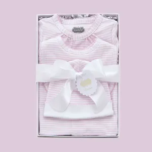 Pink Baby Sleep Gown, Bib and Cap Hat