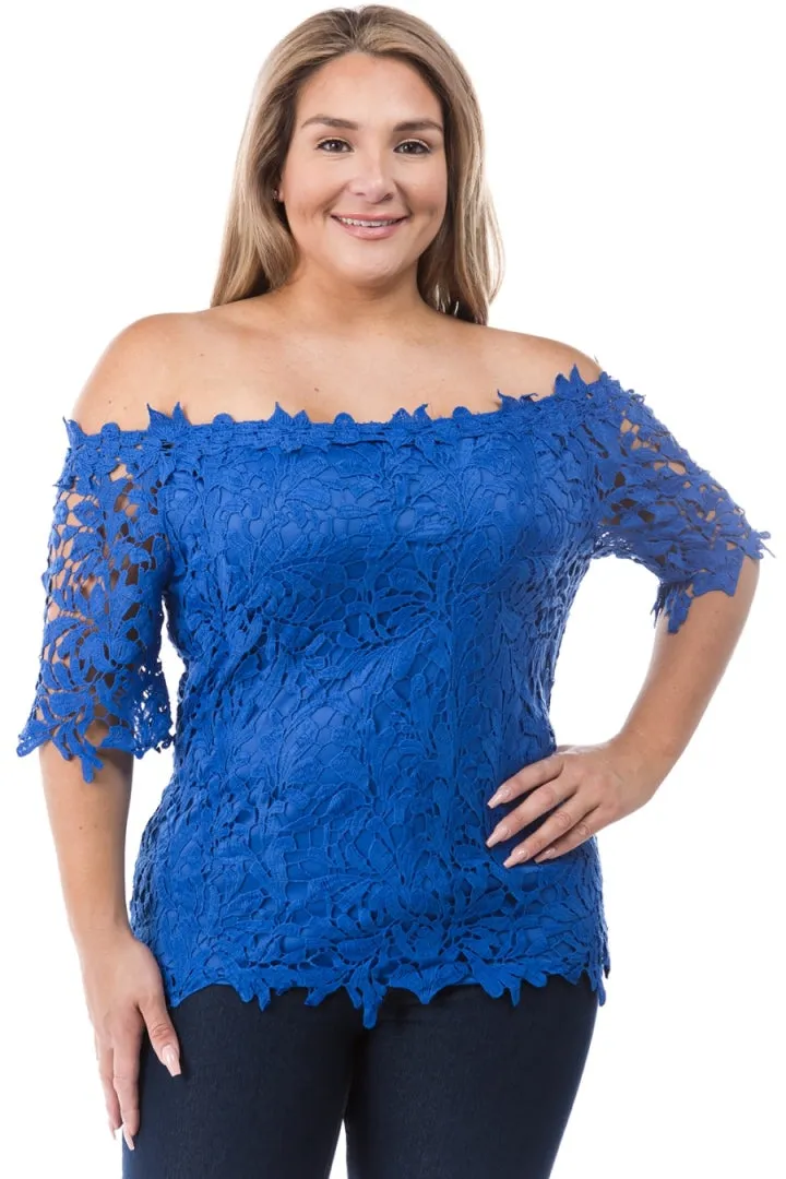 PLUS SIZE OFF SHOULDER DRESSY TOP