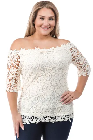 PLUS SIZE OFF SHOULDER DRESSY TOP
