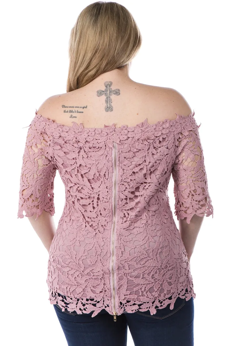 PLUS SIZE OFF SHOULDER DRESSY TOP