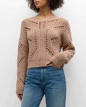 Pointelle-Knit Cotton Sweater