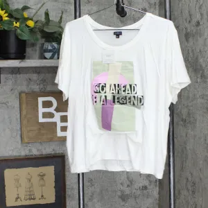 Psk Collective Womens Plus Size Short Sleeve Go Ahead Be A Legend T-Shirt Tee