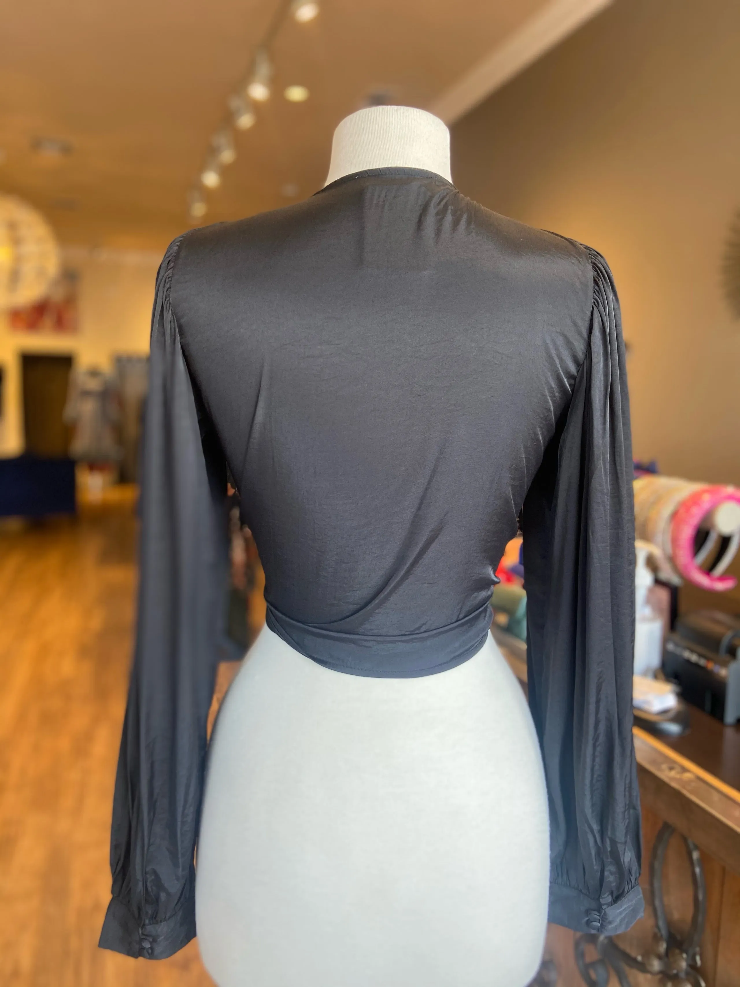 Puff Shoulder Tye Top