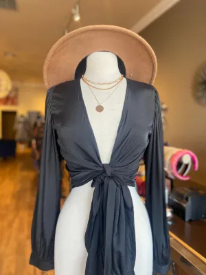 Puff Shoulder Tye Top