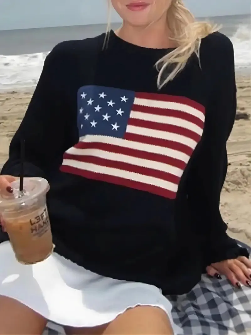 Pullover casual round neck long sleeve loose sweater
