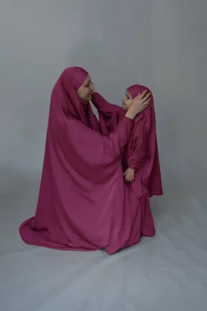 Purple KIDS prayer gown from "Mommy and me prayer khimar collection