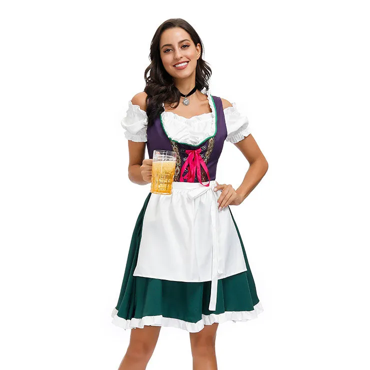 Purple Off-Shoulder Tavern Girl Costume