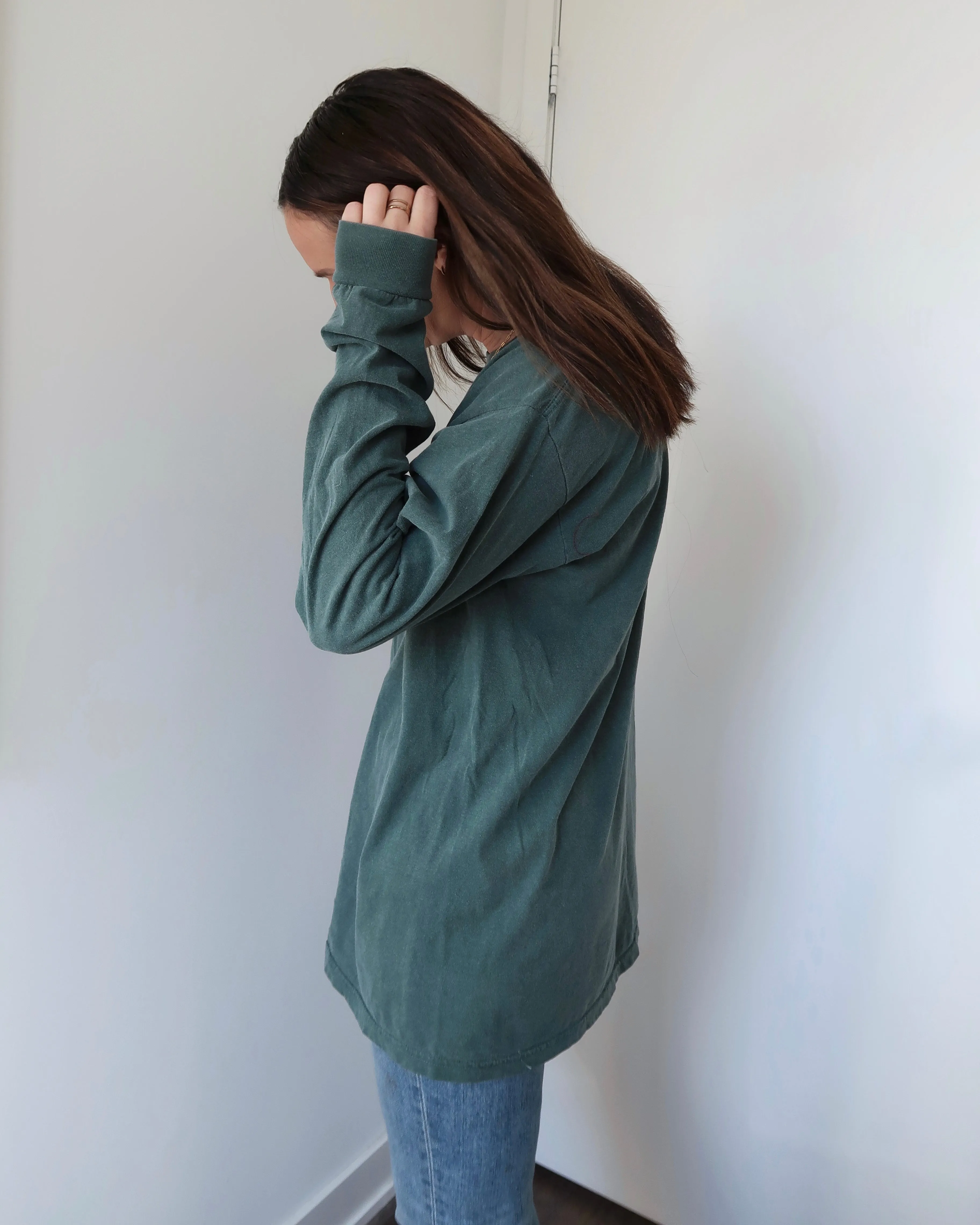 "LOVE IS LOVE" OVERSIZED LONG SLEEVE (Spruce)
