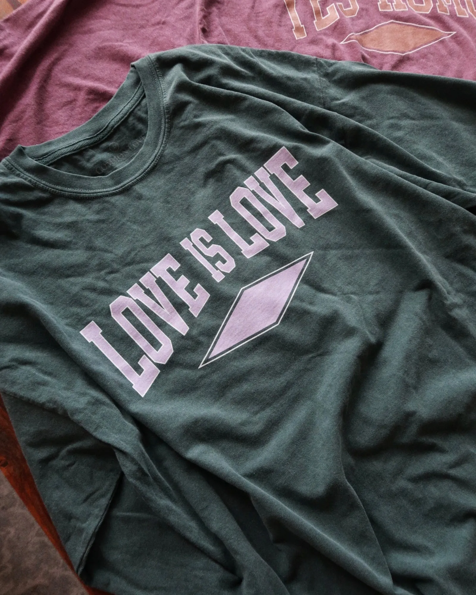 "LOVE IS LOVE" OVERSIZED LONG SLEEVE (Spruce)