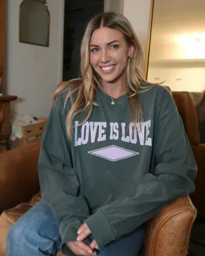 "LOVE IS LOVE" OVERSIZED LONG SLEEVE (Spruce)