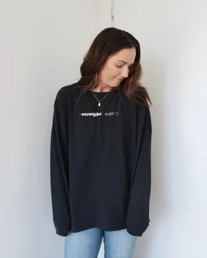"NOPE :)" LONG SLEEVE OVERSIZED (Vintage Black)