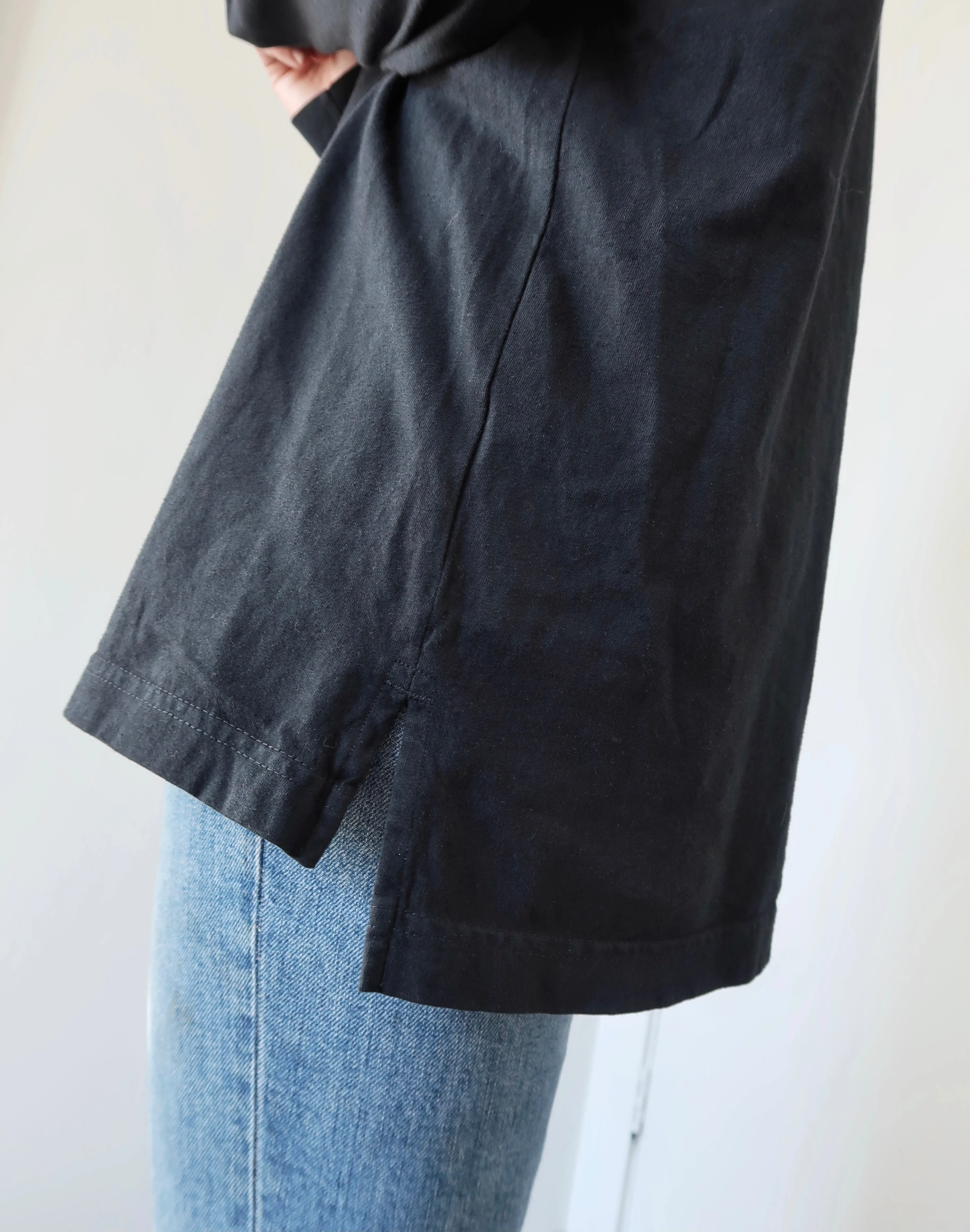 "NOPE :)" LONG SLEEVE OVERSIZED (Vintage Black)