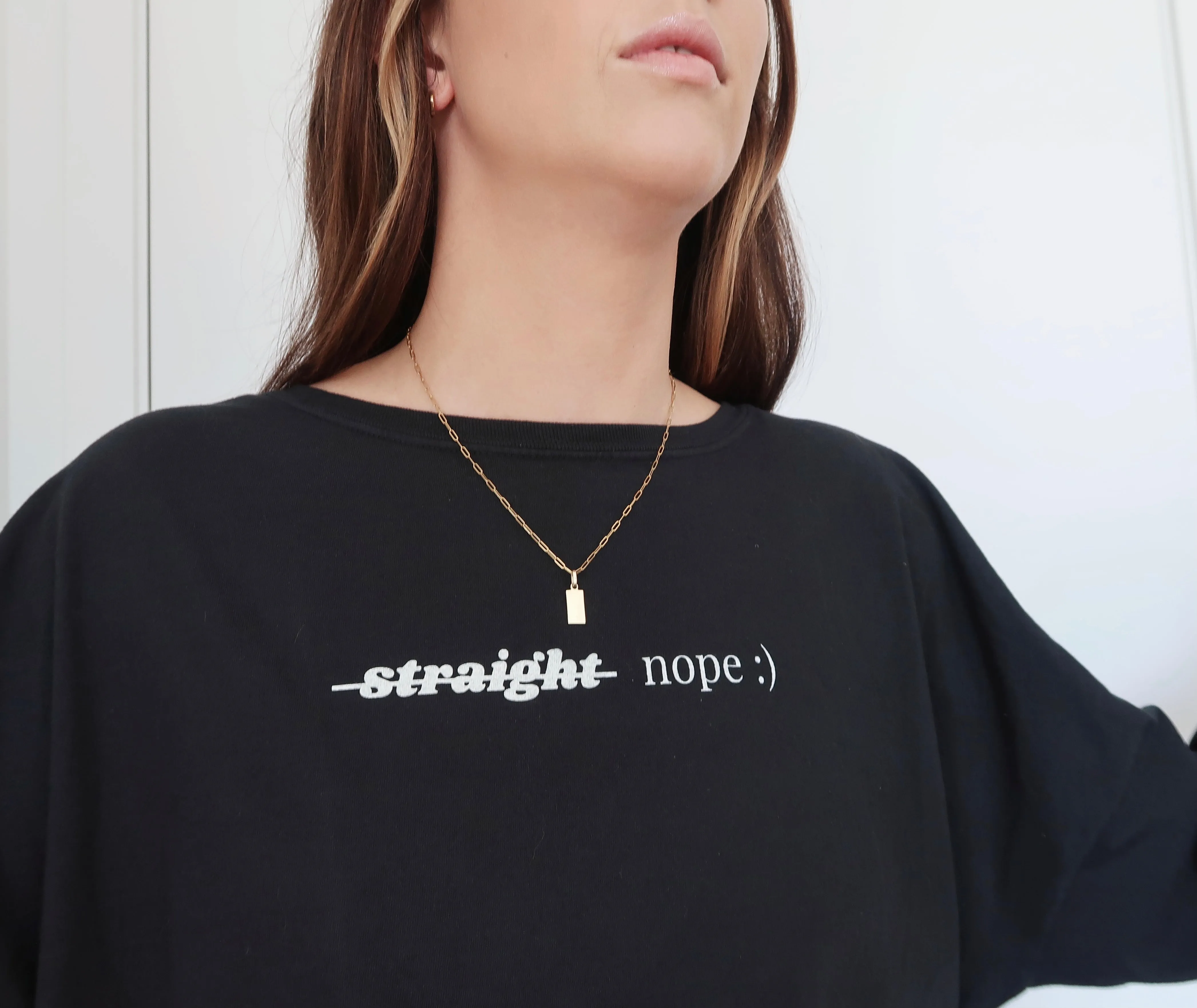 "NOPE :)" LONG SLEEVE OVERSIZED (Vintage Black)