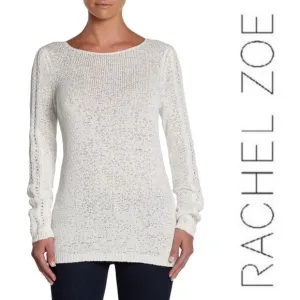 Rachel Zoe Karla Cotton Blend Knit Sweater in Ivory Size XXL