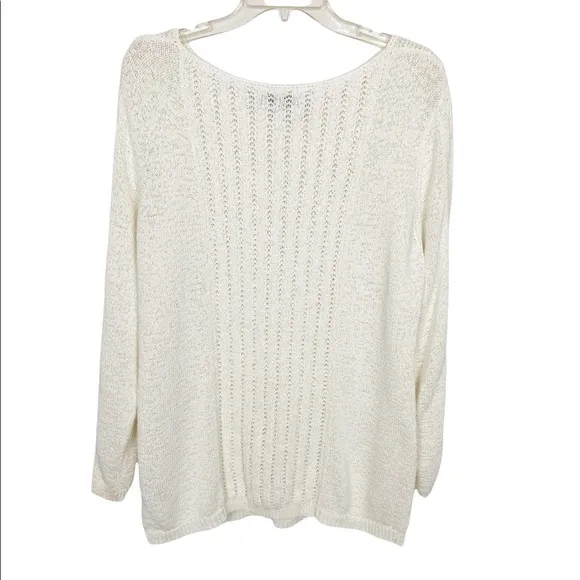 Rachel Zoe Karla Cotton Blend Knit Sweater in Ivory Size XXL