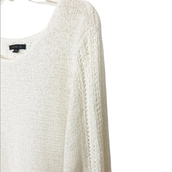 Rachel Zoe Karla Cotton Blend Knit Sweater in Ivory Size XXL