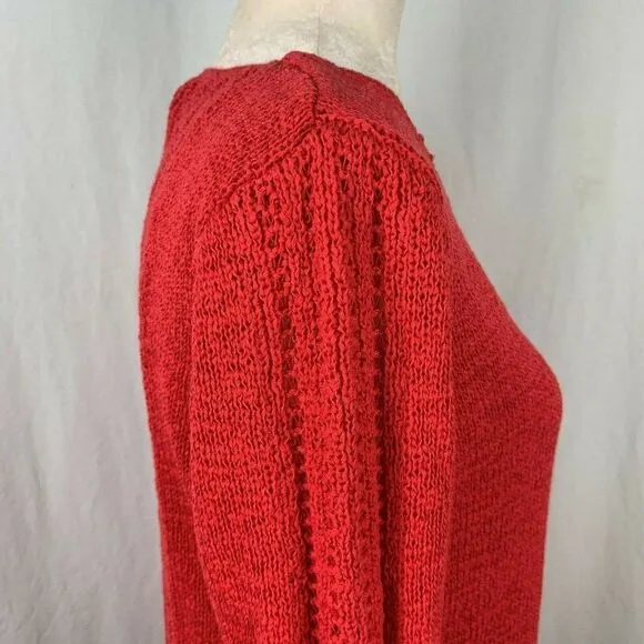 Rachel Zoe Karla Sweater L Open Loose Knit Pink