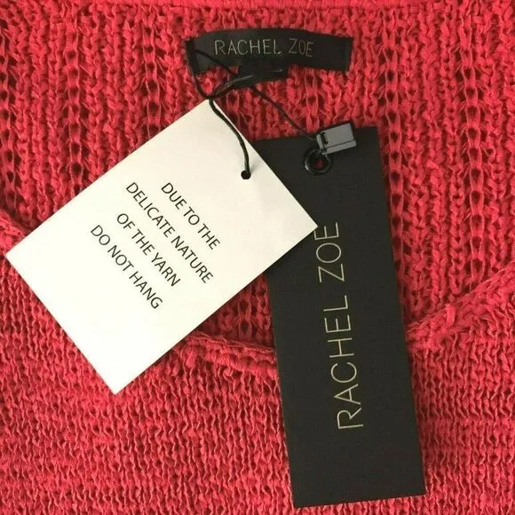 Rachel Zoe Karla Sweater L Open Loose Knit Pink