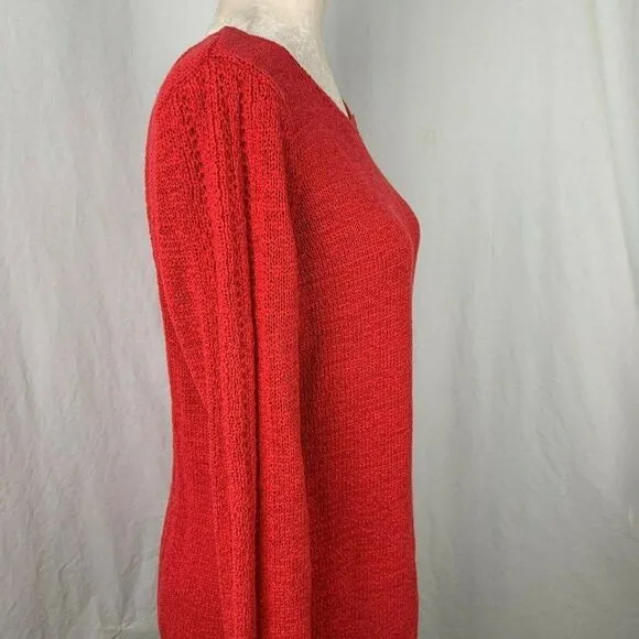 Rachel Zoe Karla Sweater L Open Loose Knit Pink