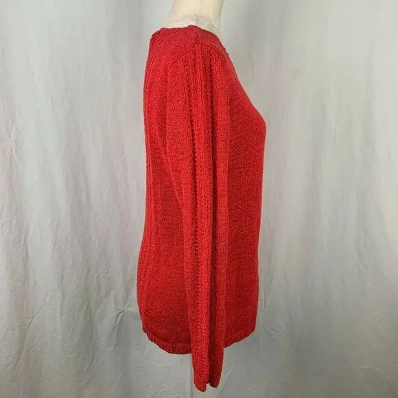 Rachel Zoe Karla Sweater L Open Loose Knit Pink